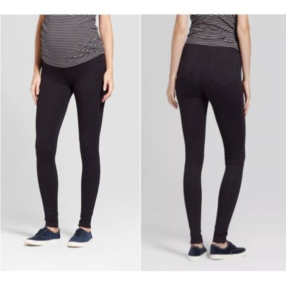 Isabel Maternity by Ingrid & Isabel Over Belly Ponte Maternity Pants Black XXL - Picture 1 of 9